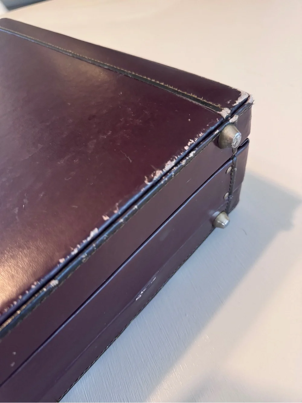 Vintage Mallard Men's Briefcase - Brown Burgundy Leather
